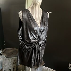 Lane Bryant Metallic Black Sleeveless Top